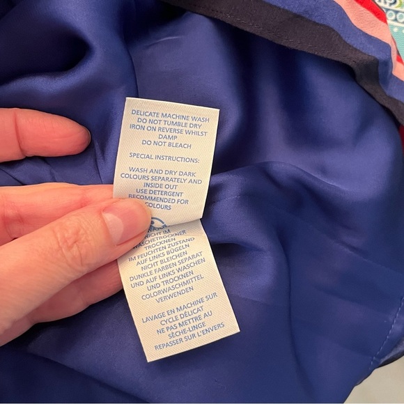 Boden Daisy Dress Long Sleeve Blue Floral Pink Size 4L Long Tall Fit & Flare - Picture 8 of 8